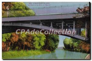 Postcard L'Isle Adam Old Bridge And The Mill Arms