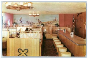Memphis Tennessee TN Postcard Rebel Motel Restaurant Dining Room Samoset FL 1960