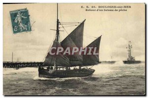 Old Lighthouse Postcard Boulogne sur Mer Back to & # fishing boat 39un