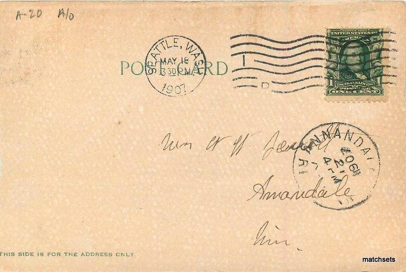 1907 Section Valdez Alaska Lowman Hanford undivided postcard 2683