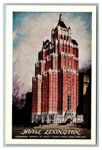 Vintage 1930's Advertising Postcard Hotel Lexington New York City