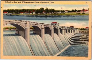 Postcard DAM SCENE Columbus Ohio OH AN8839