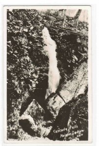 Cascade Falls Nelson Ledges Ohio 1950s RPPC real photo postcard