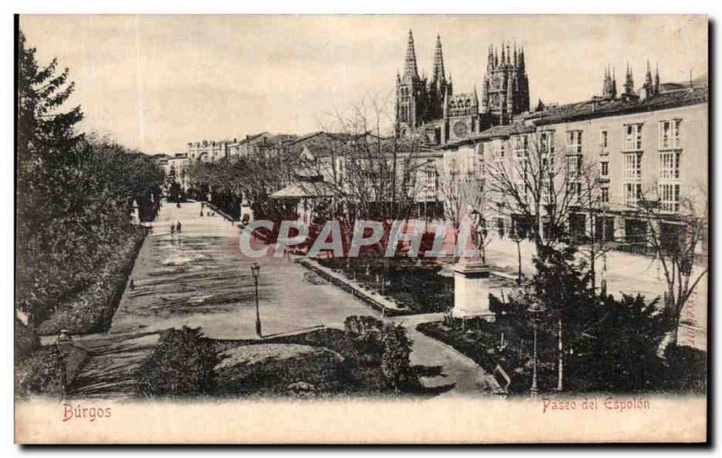 Old Postcard Burgos Paseo del Espolón