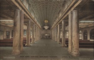 Utica New York NY Central Railroad Station Train Depot c1910 Vintage Postcard