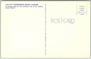 SPB-3 St. Petersburg Beach Florida Aerial View Southern Tip Island Postcard