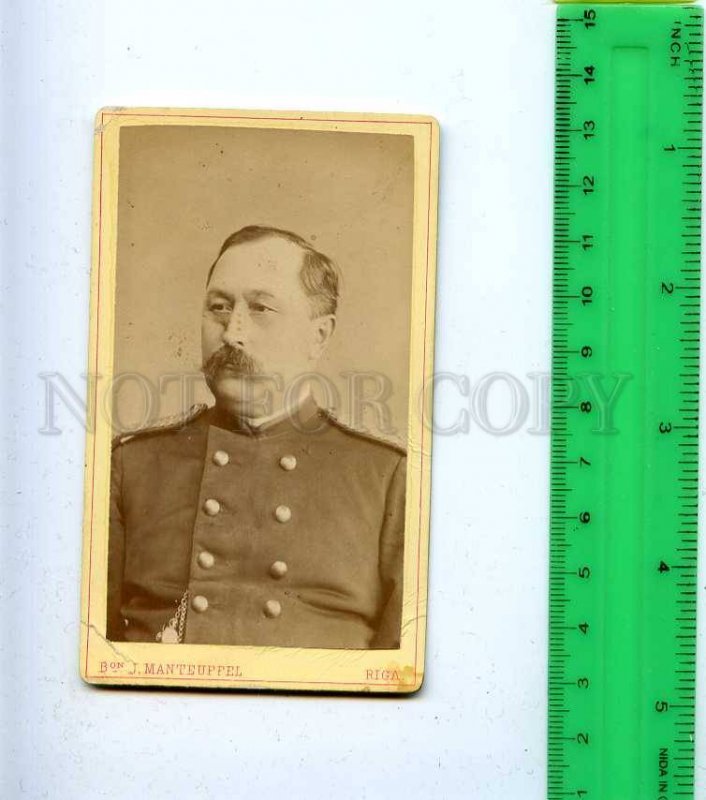 186933 LATVIA military man Vintage CDV photo MANTEUFFEL Riga