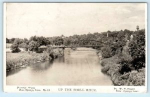 RPPC  NORA SPRINGS, Iowa IA ~ View SHELL ROCK RIVER Bridge 1910  Postcard