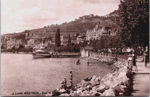 Switzerland Montreux Quai et Debarcader Vintage RPPC C217