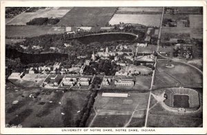 Aerial View, University of Notre Dame, Notre Dame IN Vintage Postcard U70