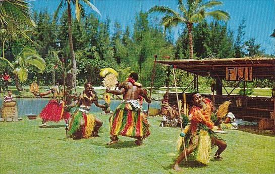 Fiji Spear Meke Dance Polynesian Cultural Center Laie Hawaii 1969