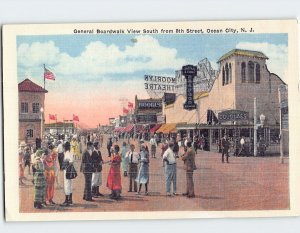 Postcard General Boardwalk View South from 8th Street Ocean City New Jersey USA