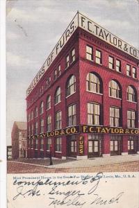 Misouri St Louis F C Taylor & Company Fur Sellers 1907