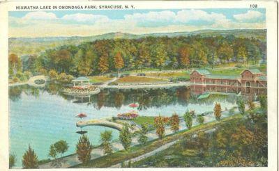 Hiawatha Lake in Onondaga Park, Syracuse, new York 1910-1...