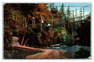 Swinging Bridge Santa Cruz CA California DB Postcard W5