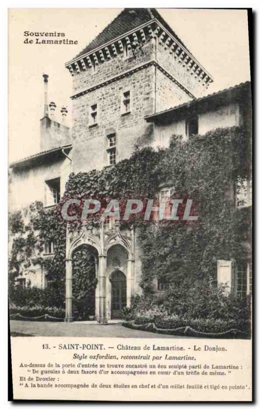 Old Postcard Chateau de Lamartine The dungeon Saint Point