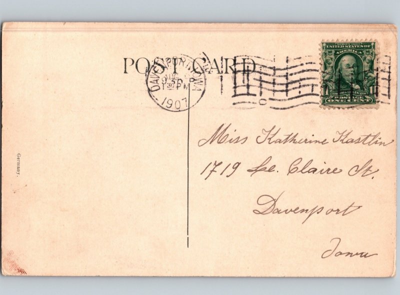 c1907 Masonic Temple CRESTON Iowa IA Union County Postcard