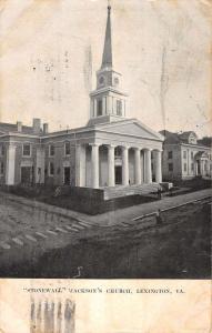 Lexington Virginia Stonewall Jackson Church Street View Antique Postcard K30489