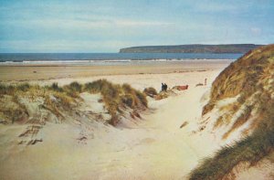 Dunnet White Sands Sunblind Men On Mount Head Caithness Scottish Postcard