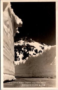 California Winter Along Lassen Highway Just A Little Snow 1952 Real Photo