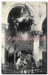 Postcard Old Saint Cloud interior of the church pulpit