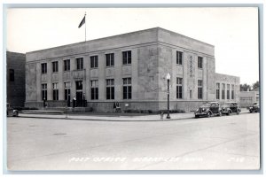 Albert Lea Minnesota MN Postcard RPPC Photo Post Office Building Cars 1963