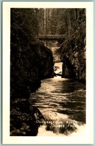RPPC Silver Falls at Ohanapecosh Hot Springs Packwood Washington Postcard G14