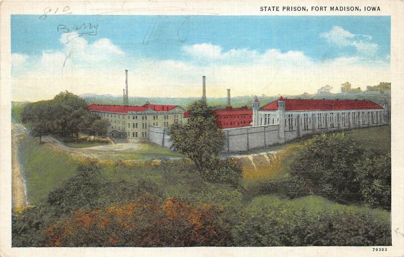 Fort Madison Iowa 1937 Postcard State Prison Penitentiary