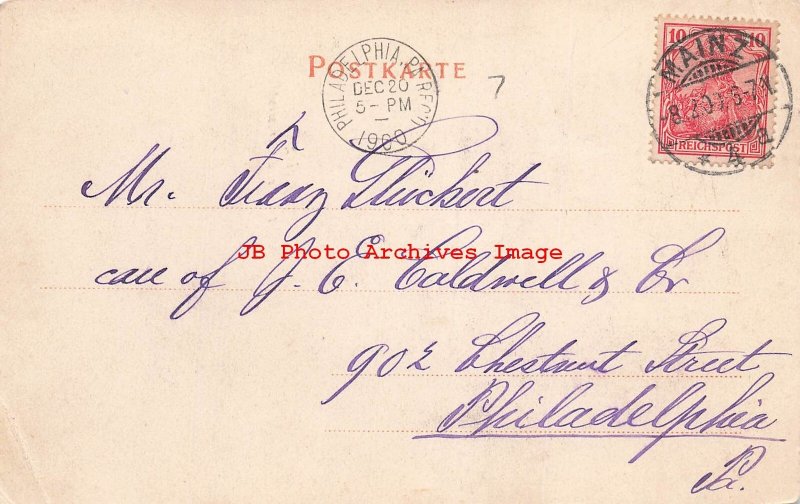 Germany, Mainz, Christmas Greetings, Steamers, 1900 PM