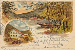 RHEINPFALZ GERMANY~FORSTHAUS JSENACH bei DURKHAIM-1900 KUNSTLER A OTTO POSTCARD