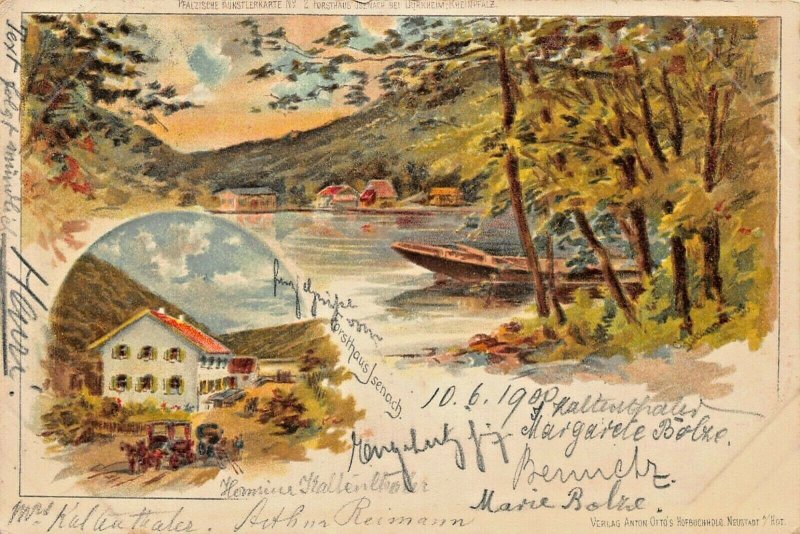 RHEINPFALZ GERMANY~FORSTHAUS JSENACH bei DURKHAIM-1900 KUNSTLER A OTTO POSTCARD