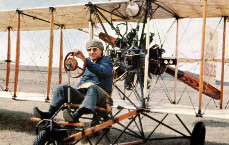 Billy Parker, Pioneer Aviator, Operating 1912 Model Airplane