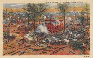 Battle of Atlanta Civil War Cyclorama Building Atlanta Georgia linen postcard