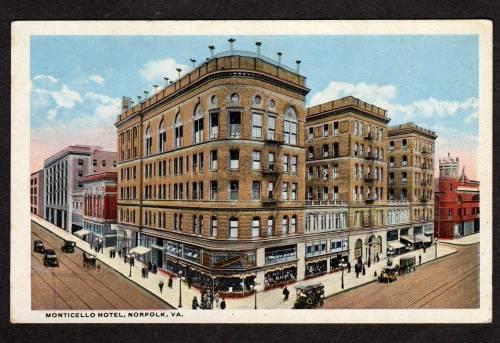 VA Monticello Hotel NORFOLK VIRGINIA Postcard PC