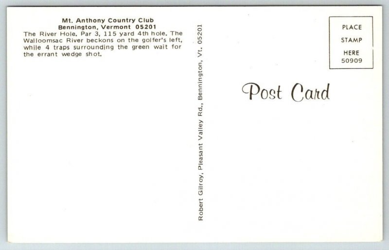 Mt. Anthony Golf Country Club 1st Hole  Bennington  Vermont   Postcard