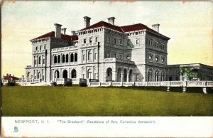 Tucks 5561 Newport RI The Breakers, Vanderbilt Residence c1910 Vtg Postcard J61