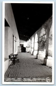 San Miguel CA Postcard RPPC Photo Mission San Miguel Archangel Frashers 1947