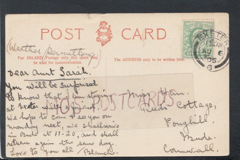 Genealogy Postcard - Ham - Reeds Cottage, Poughill, Bude, Cornwall   RF6166