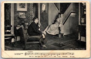 I'm Afraid to Go Home, 1909 Songs Chorus, Man & Woman, Livingroom, Postcard