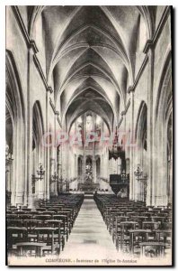 Old Postcard Compiegne Interier Church St Antoine
