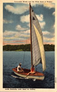 Kentucky Sailing On Kkentucky Lake 1945 Curteich
