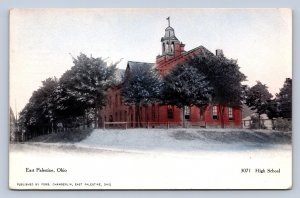 J87/ East Palestine Ohio Postcard c1910 High School Building 1184