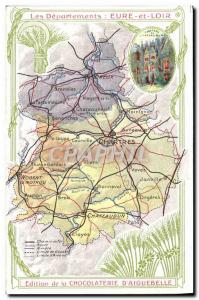 Old Postcard geographical maps of Chocolaterie & # 39Aiguebelle Eure et Loir ...