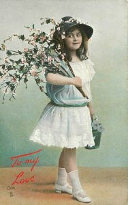 Artist impression C-1910 Tuck Valentine Flowers Oilette Tuck Postcard 21-6840