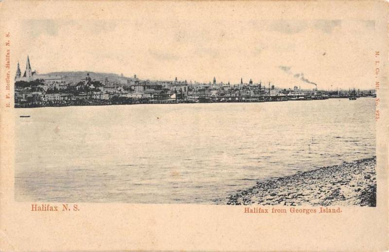 Halifax Nova Scotia Canada View From Georges Island Antique Postcard K12408