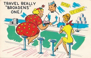 Travel Really Broadens One - Humor - Lady eating Ice Cream Sundae - pm 1967