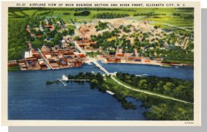 Nice Elizabeth City, North Carolina/NC Postcard, Airplane View, Near Mint!