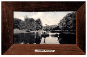 Rhode Island  Pawtucket ,Dyer Memorial , Wood Grain border