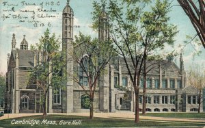 USA Cambridge Massachusetts Gore Hall Vintage Postcard 07.52