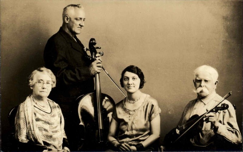 Norway ME Maine Music Fiddler Shoemaker MELLIS +Photography RPPC c1920s